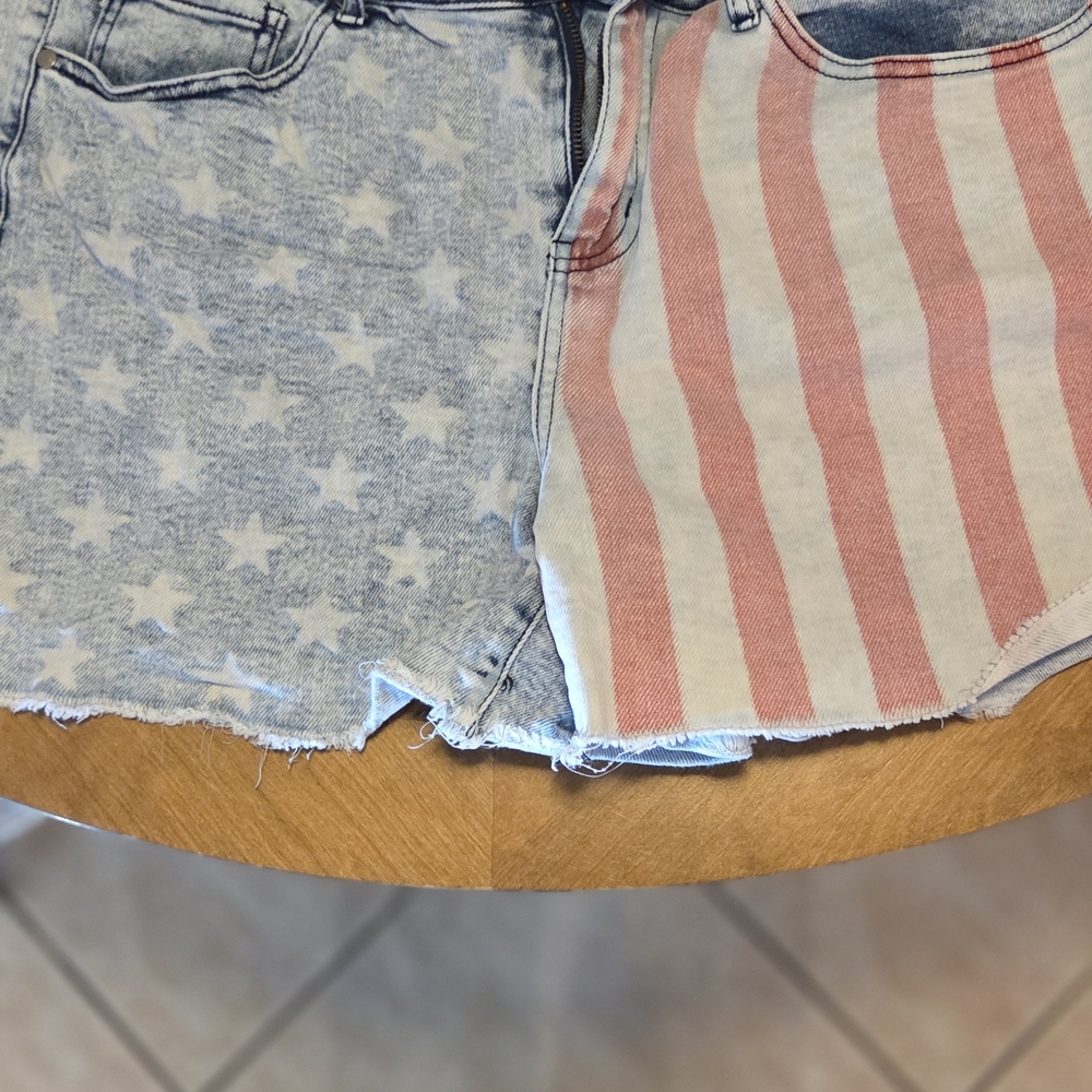 American Flag Denim Shorts